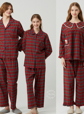 韩国Hello Kitty东大门代购睡衣男女秋冬磨毛棉长袖裤家居服套装