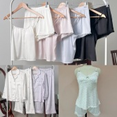 春夏季 丝柔甜美长袖 裤 韩国东大门VICTORIA代购 睡衣家居服套装 女