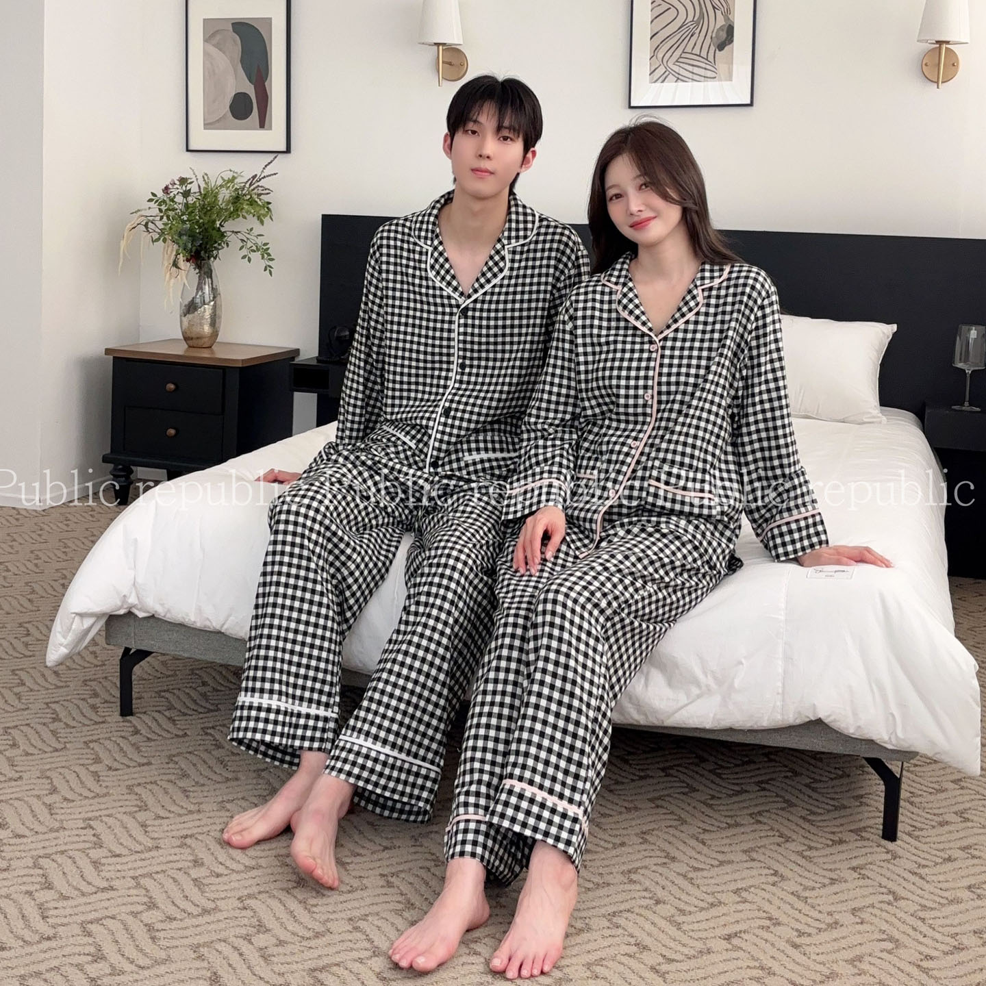 韩国东大门原创秋季情侣睡衣套装