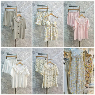 Im Bling韩国东大门夏季甜美性感碎花吊带短袖短裤睡衣套装睡裙女