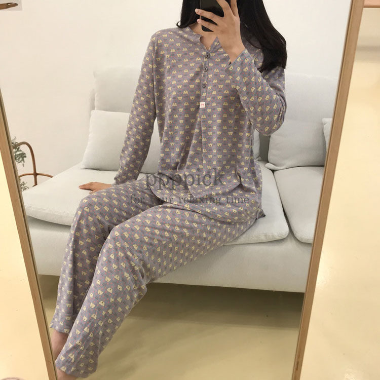 东大门韩国卡通长袖睡裙家居服