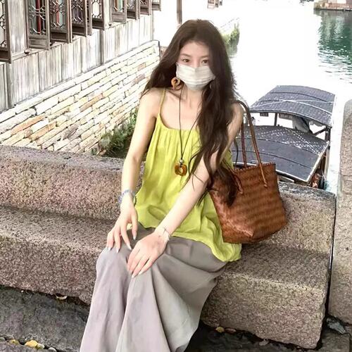 Xxiiuu 松弛系列 夏季新款水泥灰弯刀裤女显瘦阔腿裤直筒长裤子