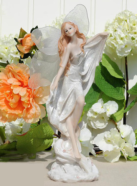 欧式天使花仙子美少女大摆件树脂工艺品时尚家居装饰生日创意礼品