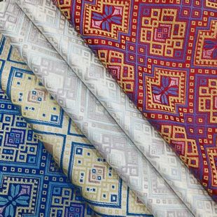 壮锦蝴蝶花织锦图案纹样花边织带广西壮族民族特色辅料衣服面料