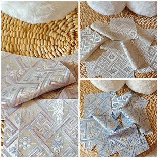 万吉纹广西壮锦民族风提花面料文创冰箱贴绣球DIY首饰手工布料