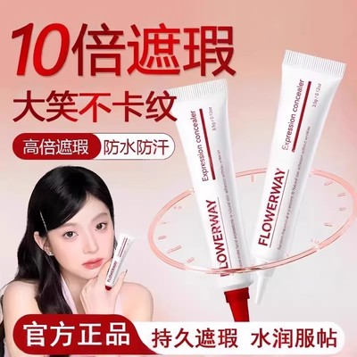 二阶表情遮瑕霜膏遮盖黑眼圈痘印斑点泪沟提亮脸部遮瑕女A1