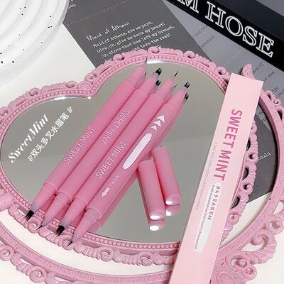 双头多叉水眉笔+眼线笔发际线野生眉分叉防水防汗持久