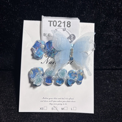 S尺码纯手工穿戴甲重工孤品美甲贴片T0218