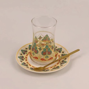 土耳其咖啡杯高颜值小众特色玻璃杯套装女用拍照午后红茶杯设计感