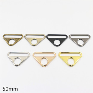 箱包手袋五金配件 三角扣织带拉心扣锌合金圆孔调节吊扣内径50mm