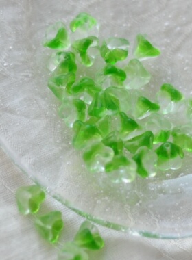 进口捷克珠6*8mm铃兰莲雾花琉璃珠手工DIY串珠配件材料