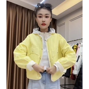 双面穿棒球服圆领夹克2026春季韩版短款外套女生两面穿休闲上衣