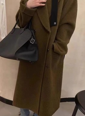 现~2025冬季新女芯宝韩国代购向日葵同款unbound苏利羊毛大衣外套