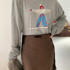 2025冬季新女芯宝韩国代购tara by motion稻草人图案宽松短袖T恤