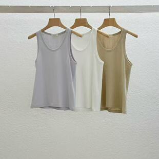 现~2026春季新女芯宝韩国代购statement舒适圆领纯色宽松无袖背心
