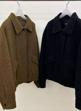 现~2025冬季新女芯宝韩国代购utre复古舒适羊驼毛短款毛呢短外套