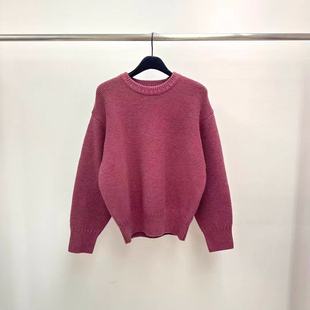 现~2025冬季新款女芯宝韩国代购water/river舒适圆领简约针织毛衣