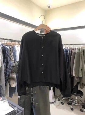 现~韩国东大门代购2025春季新self service超气质圆领百搭女衬衣