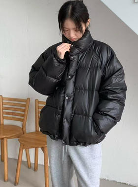 现~2025冬季新女芯宝韩国代购object舒适保暖百搭宽松抽绳羽绒服