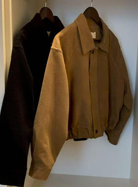 现~2025秋季新款女芯宝韩国代购objet气质宽松纯色拉链夹克短外套