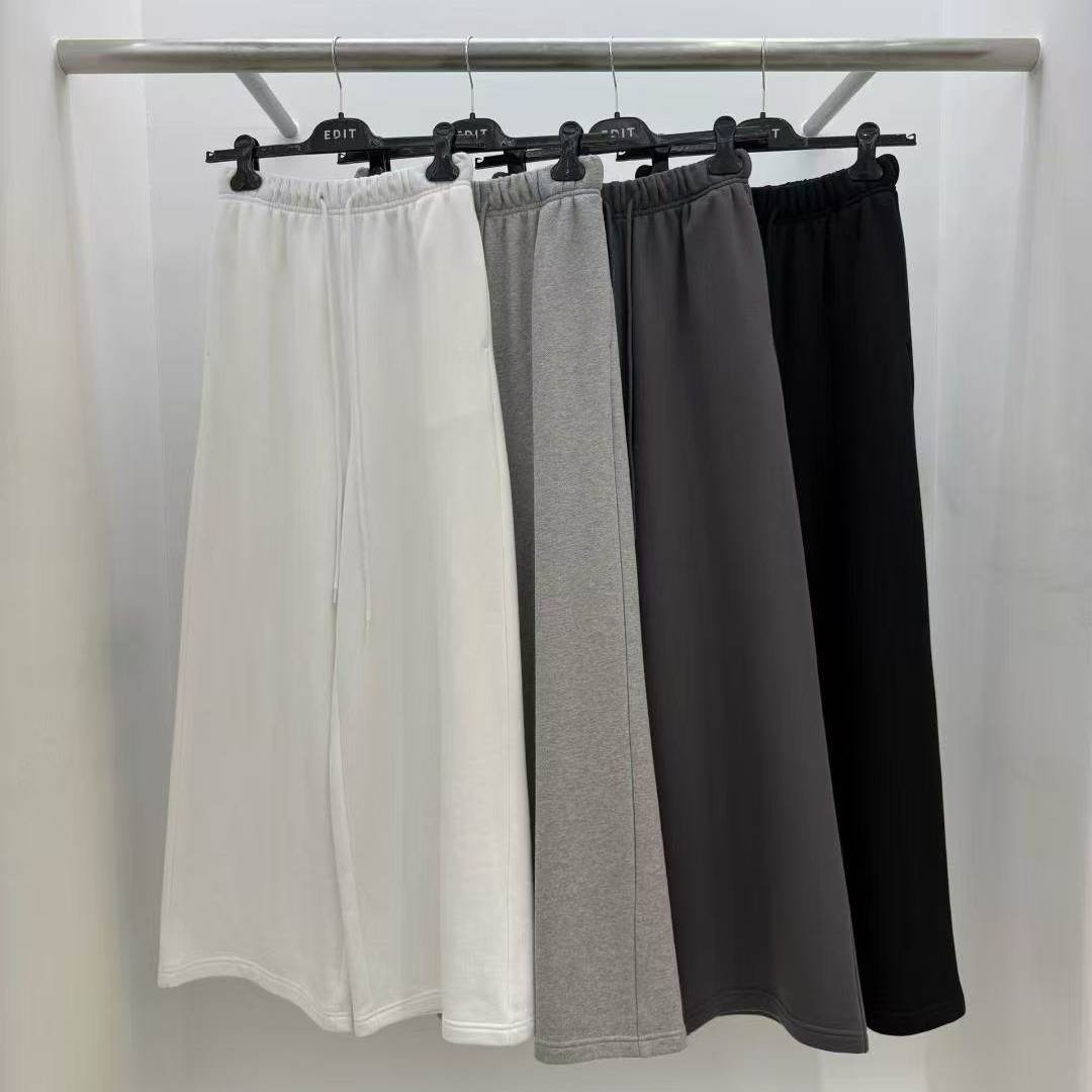 edit松紧腰宽松显瘦纯色休闲卫裤