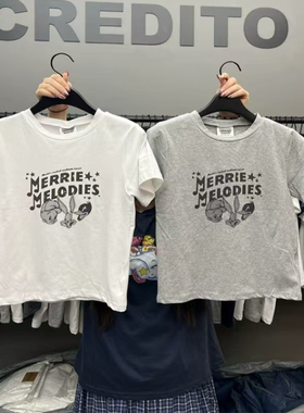 2025夏季新女芯宝韩国代购CREDITO百搭小个子卡通动漫图案短袖T恤
