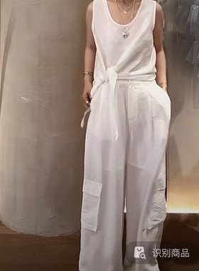 现~2025夏季新女芯宝韩国代购MUTE洋气系带背心＋舒适休闲裤套装