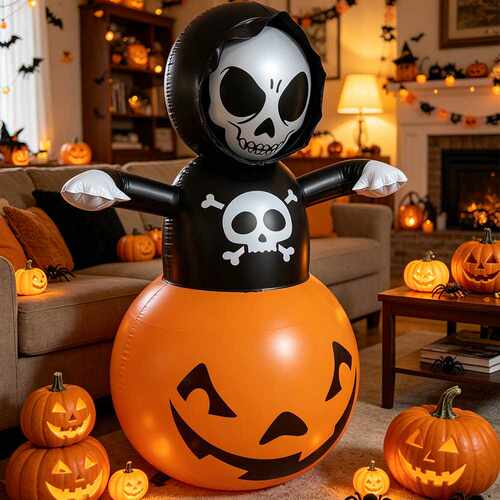 Halloween PVC Inflatable Tumbler 万圣节充气南瓜不倒翁