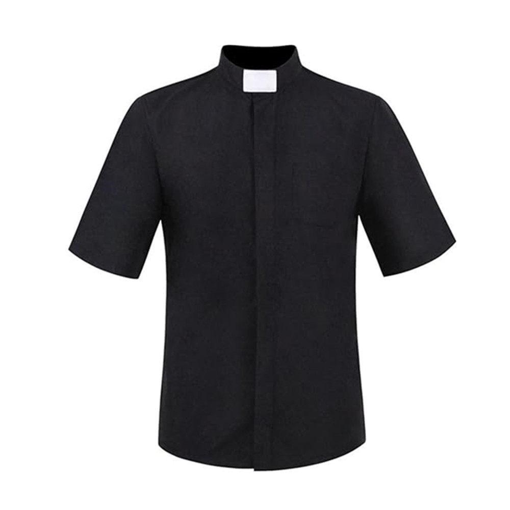 Halloween Priest Short Sleeve Shirt 牧师短袖扮演衬衣