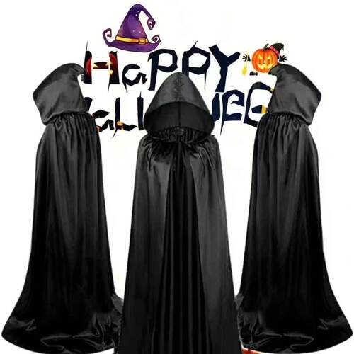 Halloween Satin Death Hooded Cloak 成人死神披风斗篷