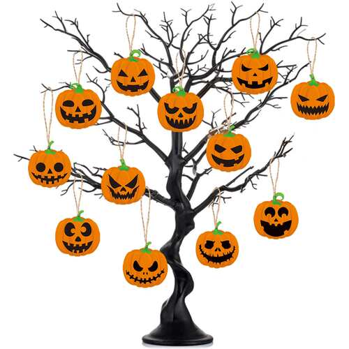 Halloween Pumpkin Rope Tag Ornament 万圣节南瓜麻绳吊牌