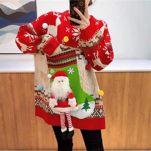socks Claus top worn 上衣外穿 Sweater outside针织衫 Santa