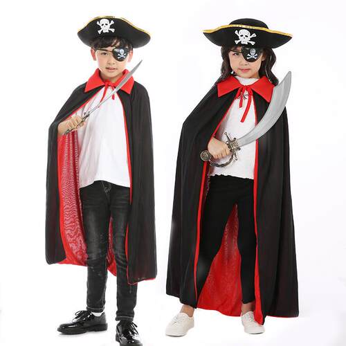 Halloween Pirate Captain Vampire Pirate Cloak Hat Set海盗服