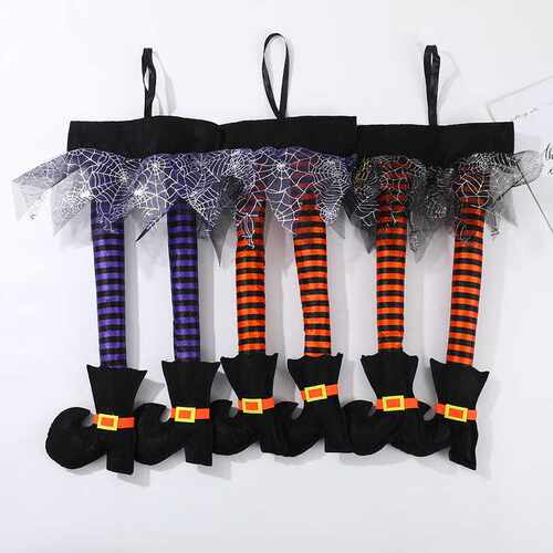 Halloween Witch Leg Hanging Decor 万圣节巫婆脚挂饰