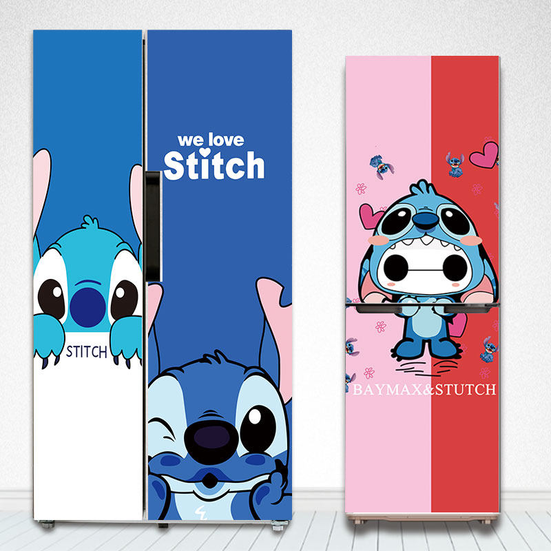 冰箱贴纸全贴可移除装饰翻新自粘改造卡通动漫个性创意史迪仔贴画