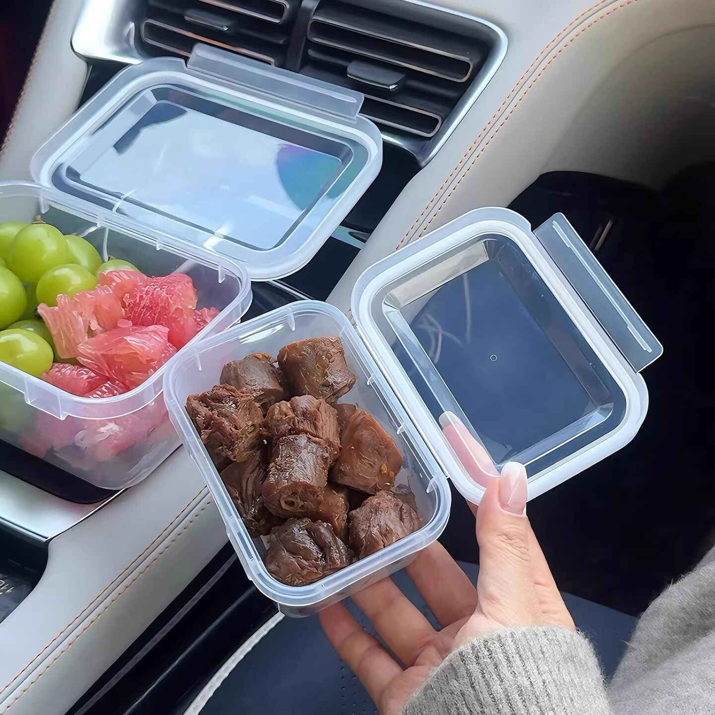 单扣连盖食品级冷冻密封备菜盘图片