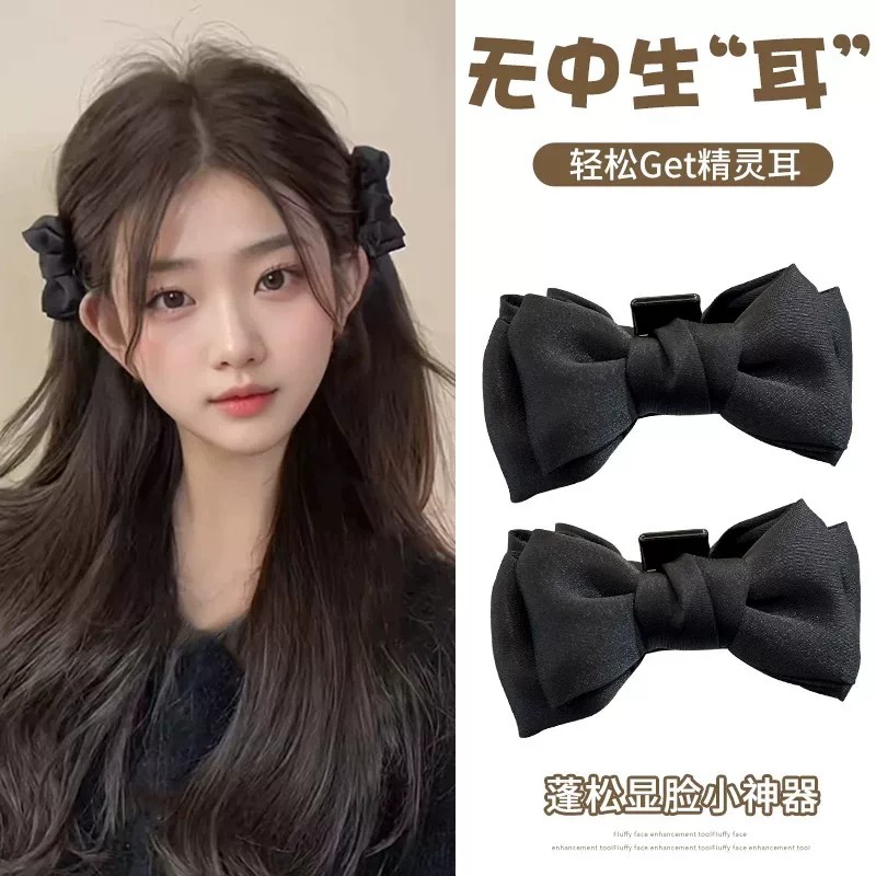 甜美精灵耳蝴蝶结公主头鲨鱼夹