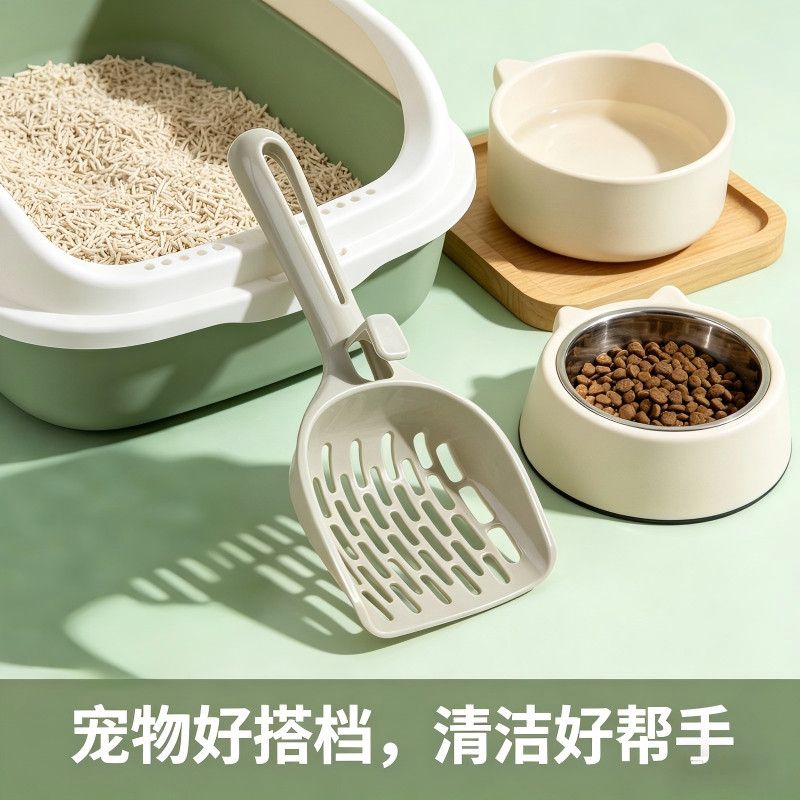大号加厚可悬挂细孔长柄猫砂铲