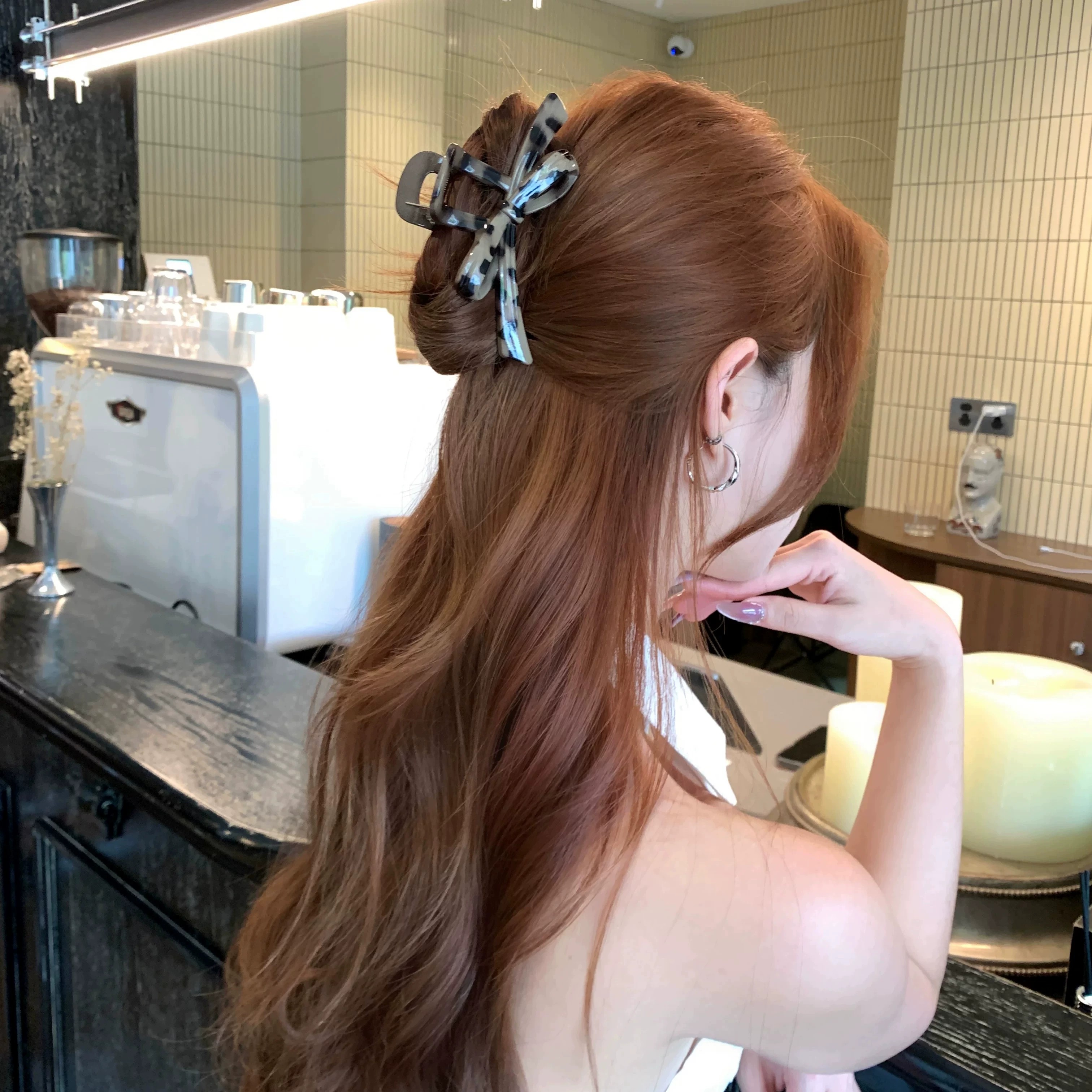 韩系豹纹蝴蝶结抓夹女高级感2026新款大号发量大鲨鱼夹发夹发饰