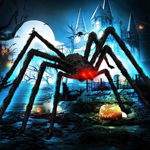 Halloween LED‑Eye Spider Triangle Web LED眼睛发光蜘蛛三角网