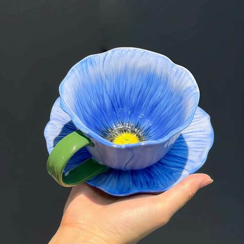 Flower pattern ceramic cup 陶瓷杯家用高颜值咖啡水杯组