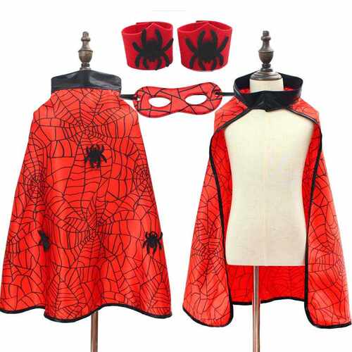 Halloween Superhero Spider Cloak Costume 儿童蜘蛛侠披风服饰