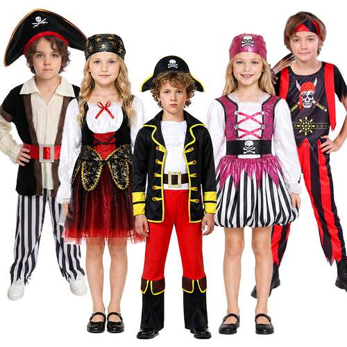 Kids Pirate Cosplay Costume派对杰克船长儿童海盗装扮服饰