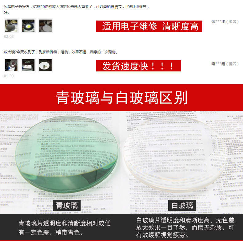 放大镜镜片 台式放大u镜用镜片 光学玻璃 127MM