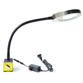 磁力座带LED灯放大镜强磁吸附万向软管支架机床工作灯毛刺检测5倍