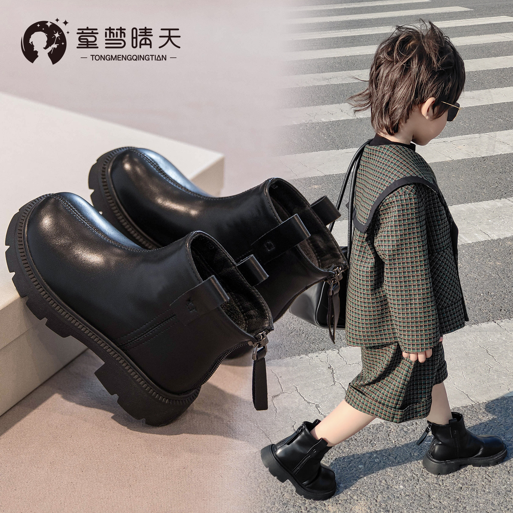 儿童靴子夏季2026新款男童马丁靴草原靴女童鞋宝宝短靴小童走秀靴