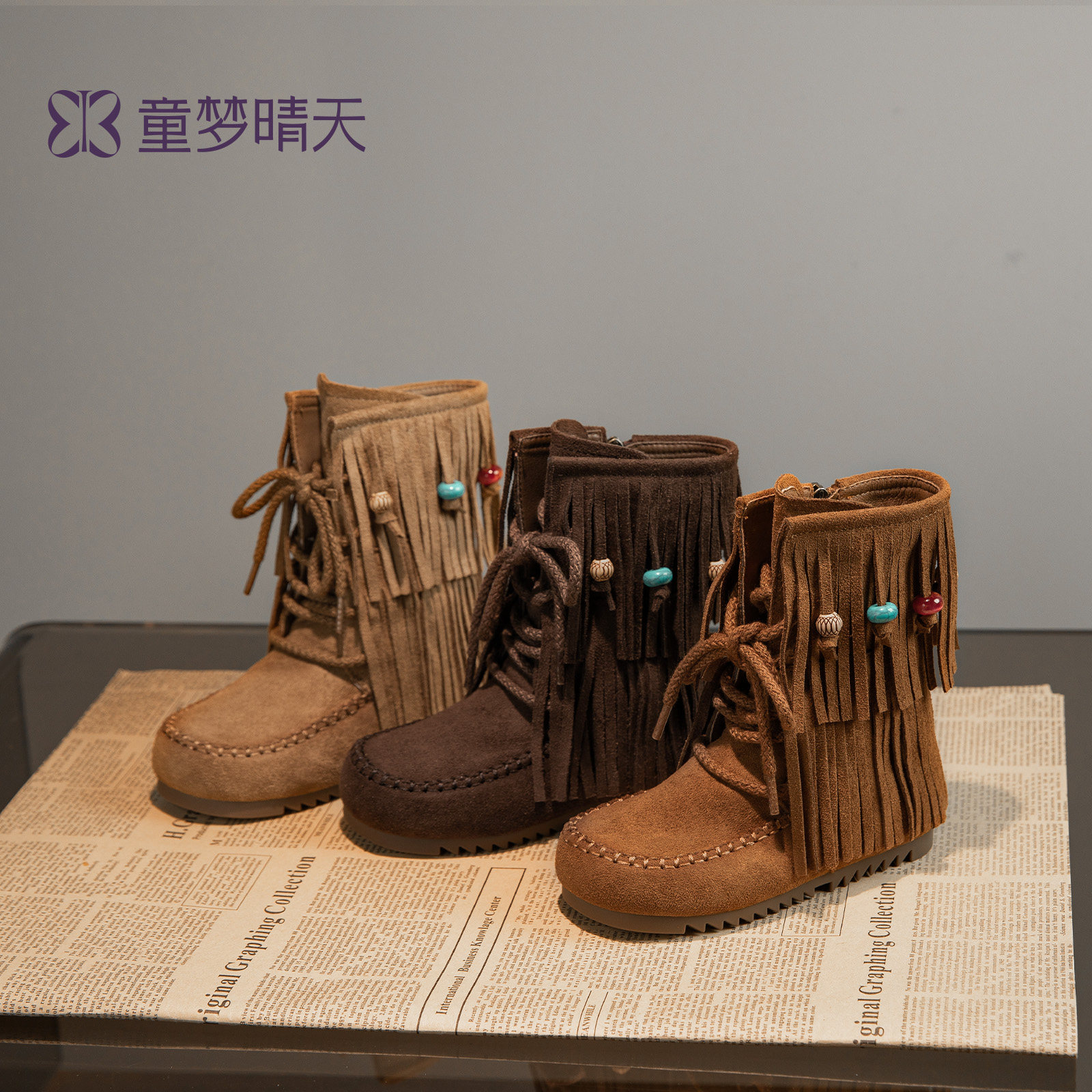 一双耐穿不易坏的儿童靴子