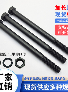 8.8级外六角加长螺丝螺母套装M22M24~M36M39六角头螺栓超长螺丝杆