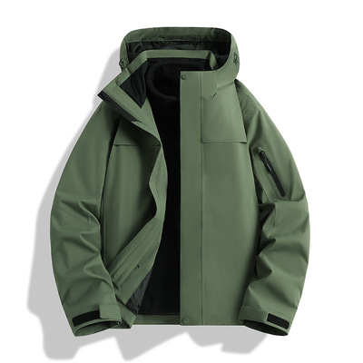 2025新款国标热封冲锋衣男款三合一防风防水户外旅行登山服外套女