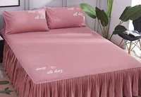Khăn trải giường 1,51 giường nhóm chăn ga gối đậu váy gối vỏ gối màu tím 1,8m. Váy ngủ châu Âu - Váy Petti váy giường khách sạn